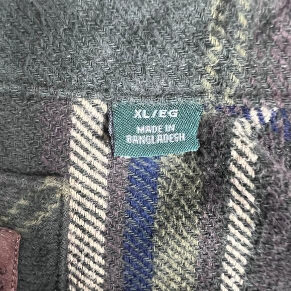 Orvis Men’s Green Plaid Flannel Shirt Jacket XL 100% Cotton - Side Pockets - Picture 7 of 9